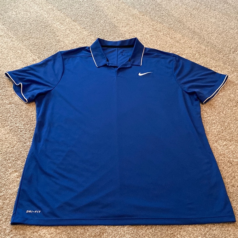 Blue Dri-Fit NIKE mens collard shirt